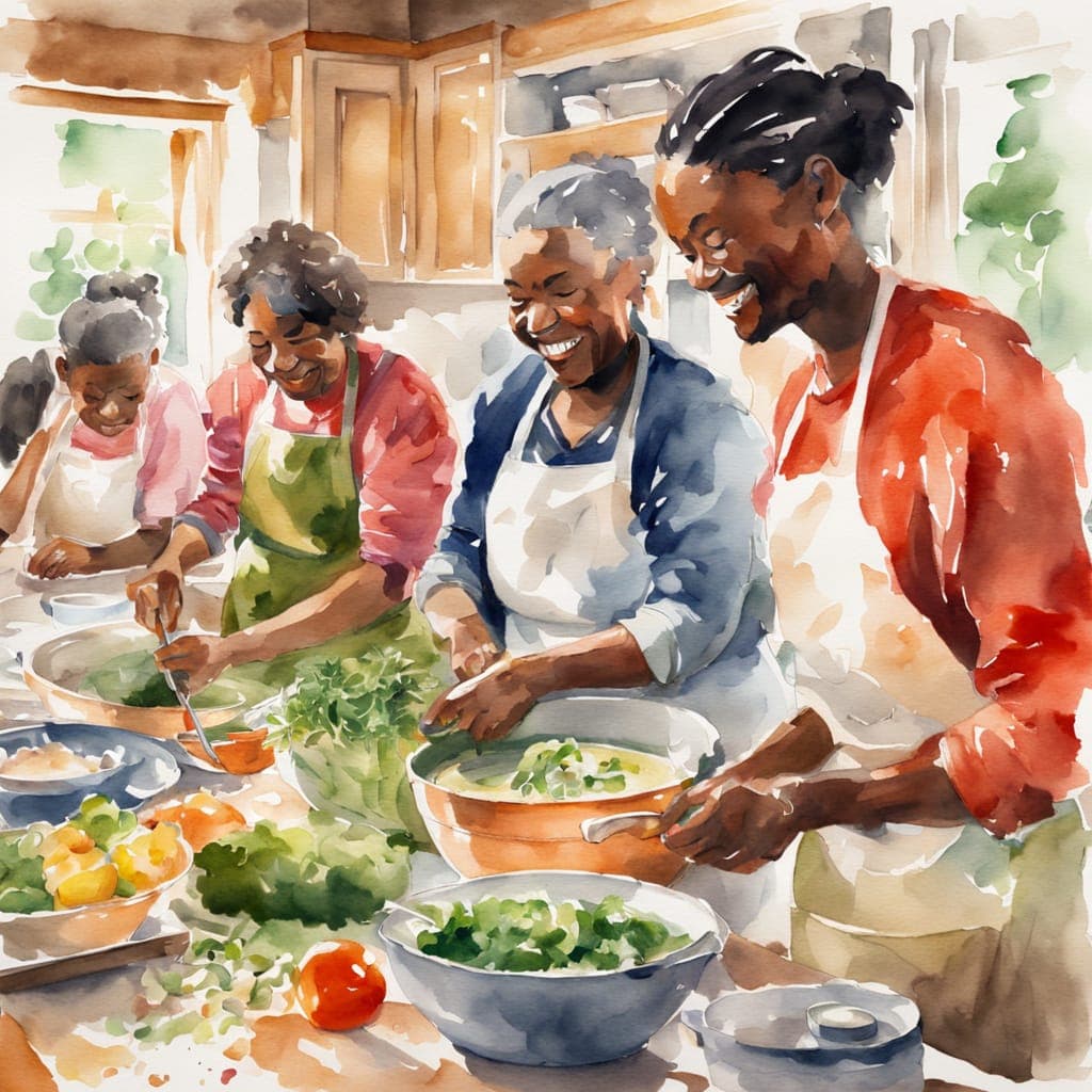 Community gathering in a garden